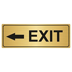Exit Yönlendi̇rme Levhasi 7cmx20cm Altin Renk Metal