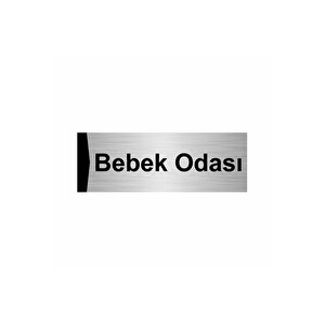 Bebek Odası 5x20cm Gümüş Renk Metal Yönlendirme Levhası