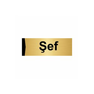 Şef 10x20cm Altın Renk Metal Yönlendirme Levhası