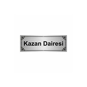Kazan Dairesi 7x20cm Gümüş Renk Metal Yönlendirme Levhası