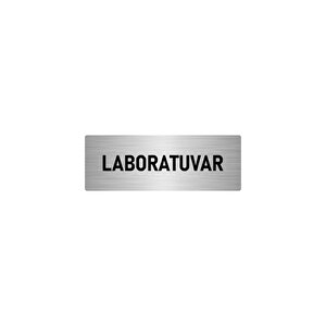 Metal Yönlendirme Levhası, Departman Kapı İsimliği Laboratuvar 7x20 Cm Gümüş Renk