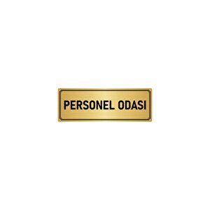Metal Yönlendirme Levhası, Departman Kapı İsimliği Personel Odası 7x20 Cm Altın Renk