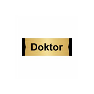 Doktor 7x20cm Altın Renk Metal Yönlendirme Levhası