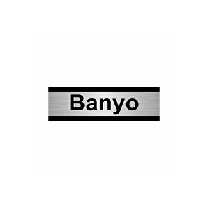 Banyo 7x20cm Gümüş Renk Metal Yönlendirme Levhası