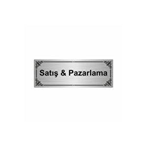 Satış & Pazarlama 7x20cm Gümüş Renk Metal Yönlendirme Levhası