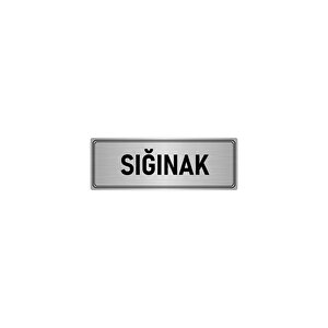 Metal Yönlendirme Levhası, Departman Kapı İsimliği Sığınak 5x20 Cm Gümüş Renk