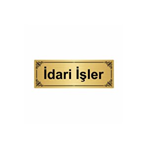İdari İşler 7x20cm Altın Renk Metal Yönlendirme Levhası