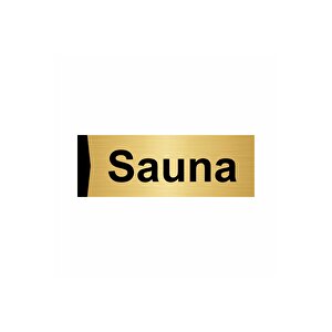 Sauna 5x20cm Altın Renk Metal Yönlendirme Levhası