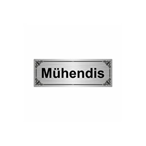 Mühendis 7x20cm Gümüş Renk Metal Yönlendirme Levhası