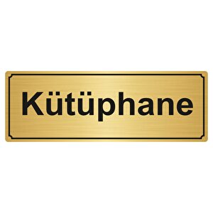 Kütüphane Yönlendi̇rme Levhasi 10cmx20cm Altin Renk Metal
