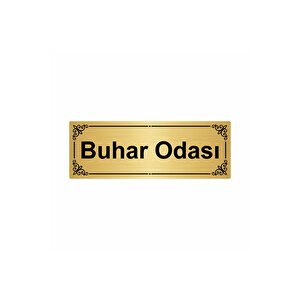 Buhar Odası 7x20cm Altın Renk Metal Yönlendirme Levhası
