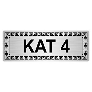 Kat 4 7cmx20cm Metal Yönlendi̇rme Levhasi Gümüş Renk Metal