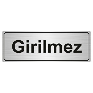 Gi̇ri̇lmez Yönlendi̇rme Levhasi 7cmx20cm Gümüş Renk Metal