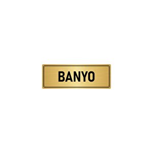 Metal Yönlendirme Levhası, Departman Kapı İsimliği Banyo 7x20 Cm Altın Renk