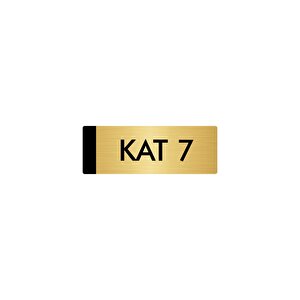 Metal Yönlendirme Levhası, Departman Kapı Isimliği Kat 7 5x20 Cm Altın Renk