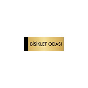 Metal Yönlendirme Levhası, Departman Kapı Isimliği Bisiklet Odası 5x20 Cm Altın Renk