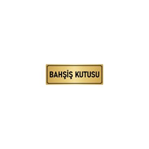 Metal Yönlendirme Levhası, Departman Kapı İsimliği Bahşiş Kutusu 10x20 Cm Altın Renk