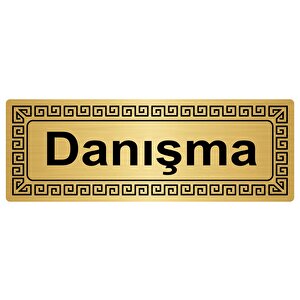 Danışma 7cmx20cm Metal Yönlendi̇rme Levhasi Altin Renk Metal