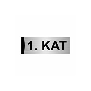 1.kat 7x20cm Gümüş Renk Metal Yönlendirme Levhası