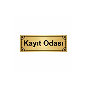 Kayıt Odası 7x20cm Altın Renk Metal Yönlendirme Levhası