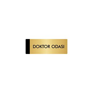 Metal Yönlendirme Levhası, Departman Kapı Isimliği Doktor Odası 5x20 Cm Altın Renk