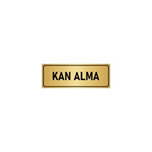 Metal Yönlendirme Levhası, Departman Kapı İsimliği Kan Alma 7x20 Cm Altın Renk