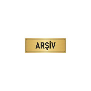 Metal Yönlendirme Levhası, Departman Kapı İsimliği Arşiv 7x20 Cm Altın Renk