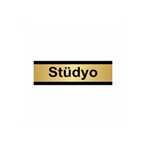 Stüdyo 5x20cm Altın Renk Metal Yönlendirme Levhası