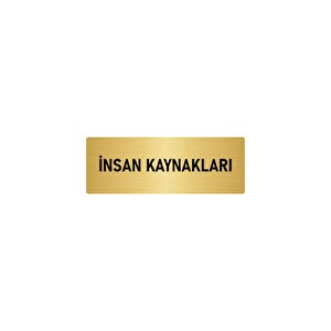 Metal Yönlendirme Levhası, Departman Kapı İsimliği İnsan Kaynakalrı 10x20 Cm Altın Renk
