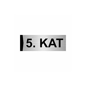 5.kat 7x20cm Gümüş Renk Metal Yönlendirme Levhası