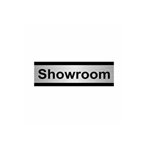 Showroom 7x20cm Gümüş Renk Metal Yönlendirme Levhası