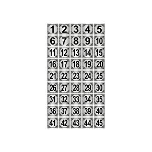 Metal Kapı,masa,dolap Numarası 5x5cm 45 Adet (1..45) Gümüş Renk Metal
