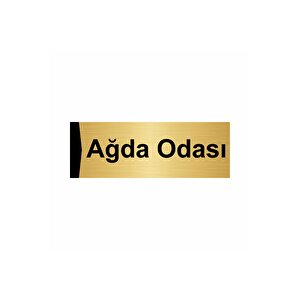 Ağda Odası 7x20cm Altın Renk Metal Yönlendirme Levhası