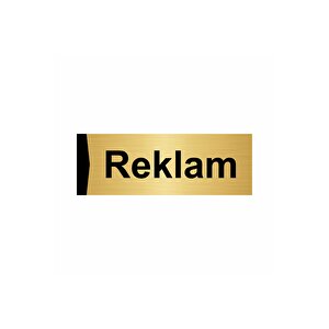 Reklam 5x20cm Altın Renk Metal Yönlendirme Levhası