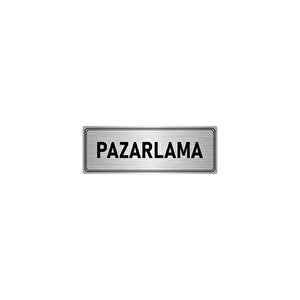 Metal Yönlendirme Levhası, Departman Kapı İsimliği Pazarlama 5x20 Cm Gümüş Renk