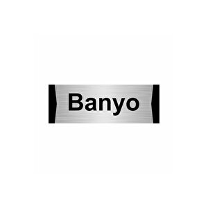 Banyo 7x20cm Gümüş Renk Metal Yönlendirme Levhası