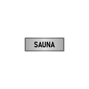 Metal Yönlendirme Levhası, Departman Kapı İsimliği Sauna 5x20 Cm Gümüş Renk