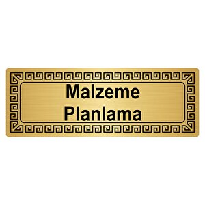 Malzeme Planlama 7cmx20cm Metal Yönlendi̇rme Levhasi Altin Renk Metal