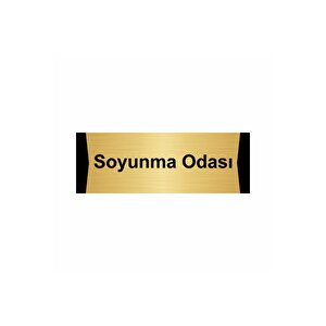 Soyunma Odası 5x20cm Altın Renk Metal Yönlendirme Levhası