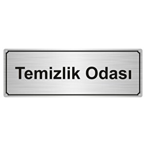 Temi̇zli̇k Odasi Yönlendi̇rme Levhasi 5cmx20cm Gümüş Renk Metal