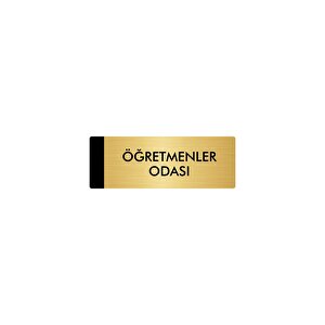 Metal Yönlendirme Levhası, Departman Kapı Isimliği Öğretmenler Odası 5x20 Cm Altın Renk