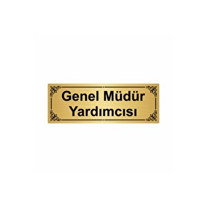 Genel Müdür Yardımcısı 7x20cm Altın Renk Metal Yönlendirme Levhası