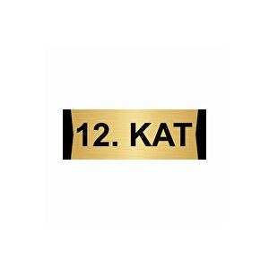 12.kat  7x20cm Altın Renk Metal Yönlendirme Levhası