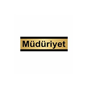 Müdüriyet 7x20cm Altın Renk Metal Yönlendirme Levhası
