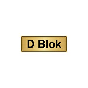 D Blok Yönlendi̇rme Levhasi 10cmx20cm Altin Renk Metal