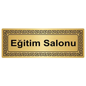 Eğitim Salonu 7cmx20cm Metal Yönlendi̇rme Levhasi Altin Renk Metal