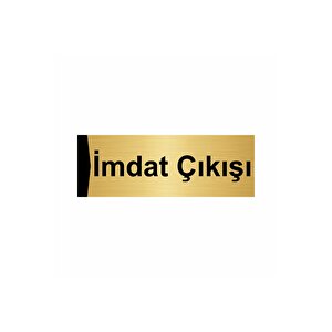 İmdat Çıkışı 10x20cm Altın Renk Metal Yönlendirme Levhası