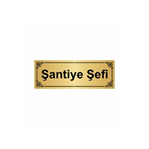 Şantiye Şefi 7x20cm Altın Renk Metal Yönlendirme Levhası