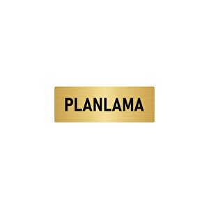 Metal Yönlendirme Levhası, Departman Kapı İsimliği Planlama 10x20 Cm Altın Renk