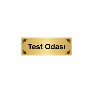 Test Odası 7x20cm Altın Renk Metal Yönlendirme Levhası